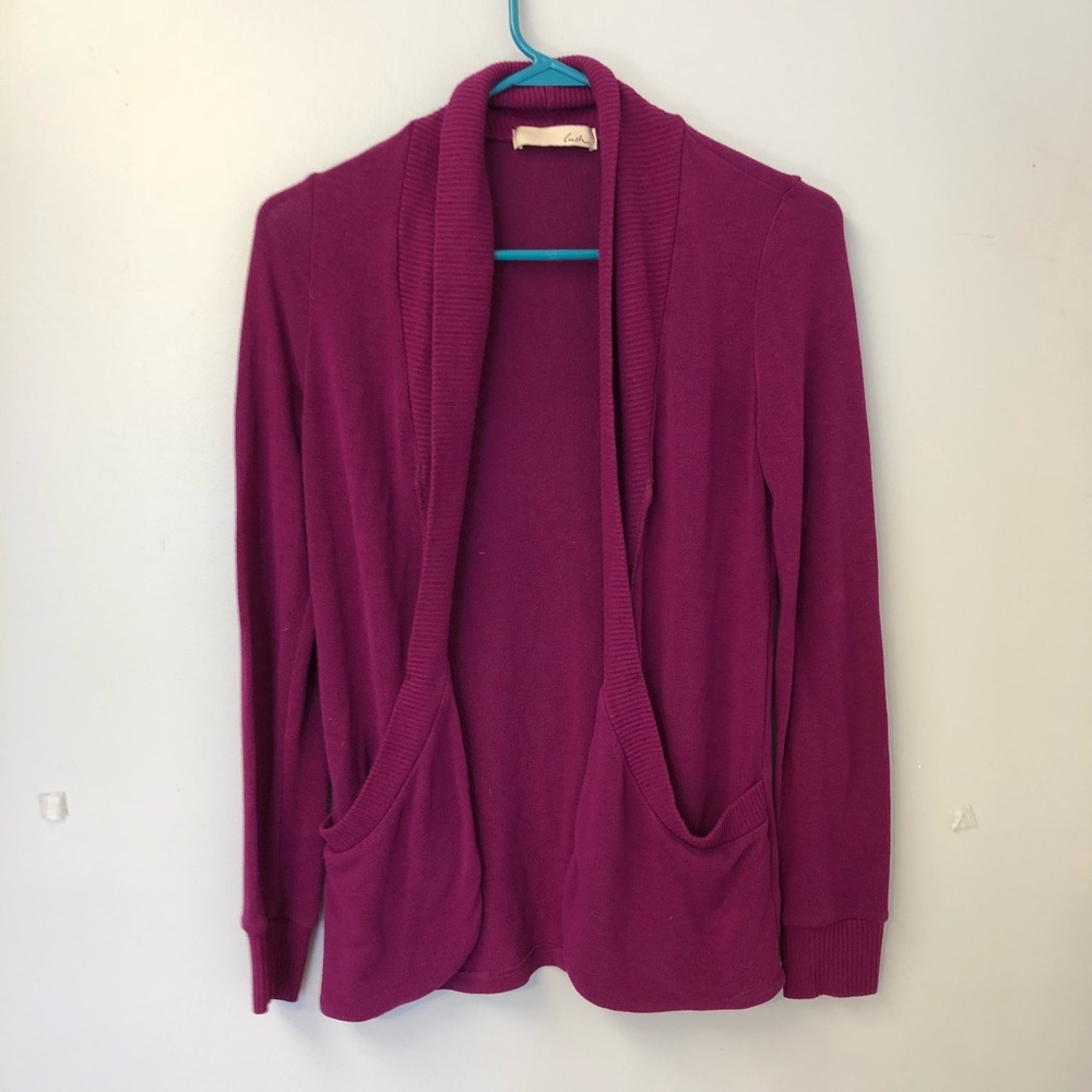 Purple cardigan